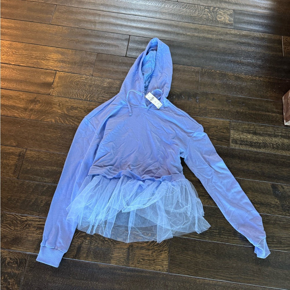 NWT Anthropologie hoodie with tulle detail sz xs